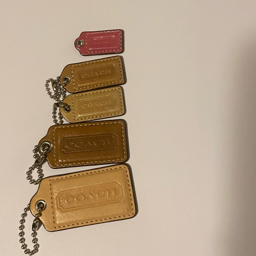 Coach Tan Leather Keychain